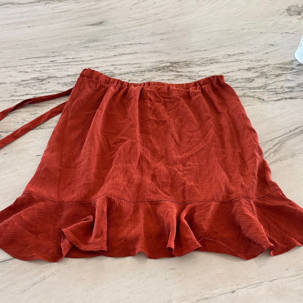 Max Studio Rust Mini Skirt - Picture 3 of 4